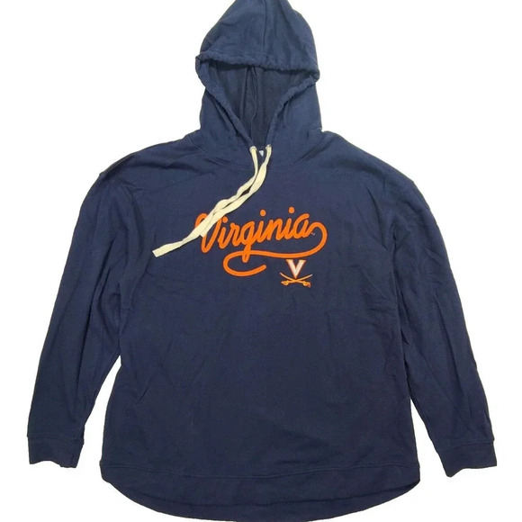 Champion Virginia Cavaliers Hooded Pullover Sweatshirt Women's XL Navy Blue - Picture 1 of 5